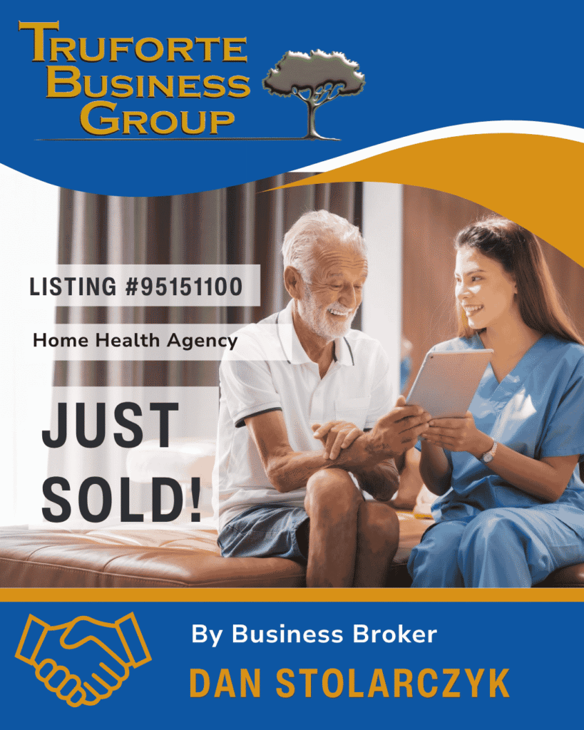Sold Home Health Agency listing showcasing Truforte Business Group transaction history.