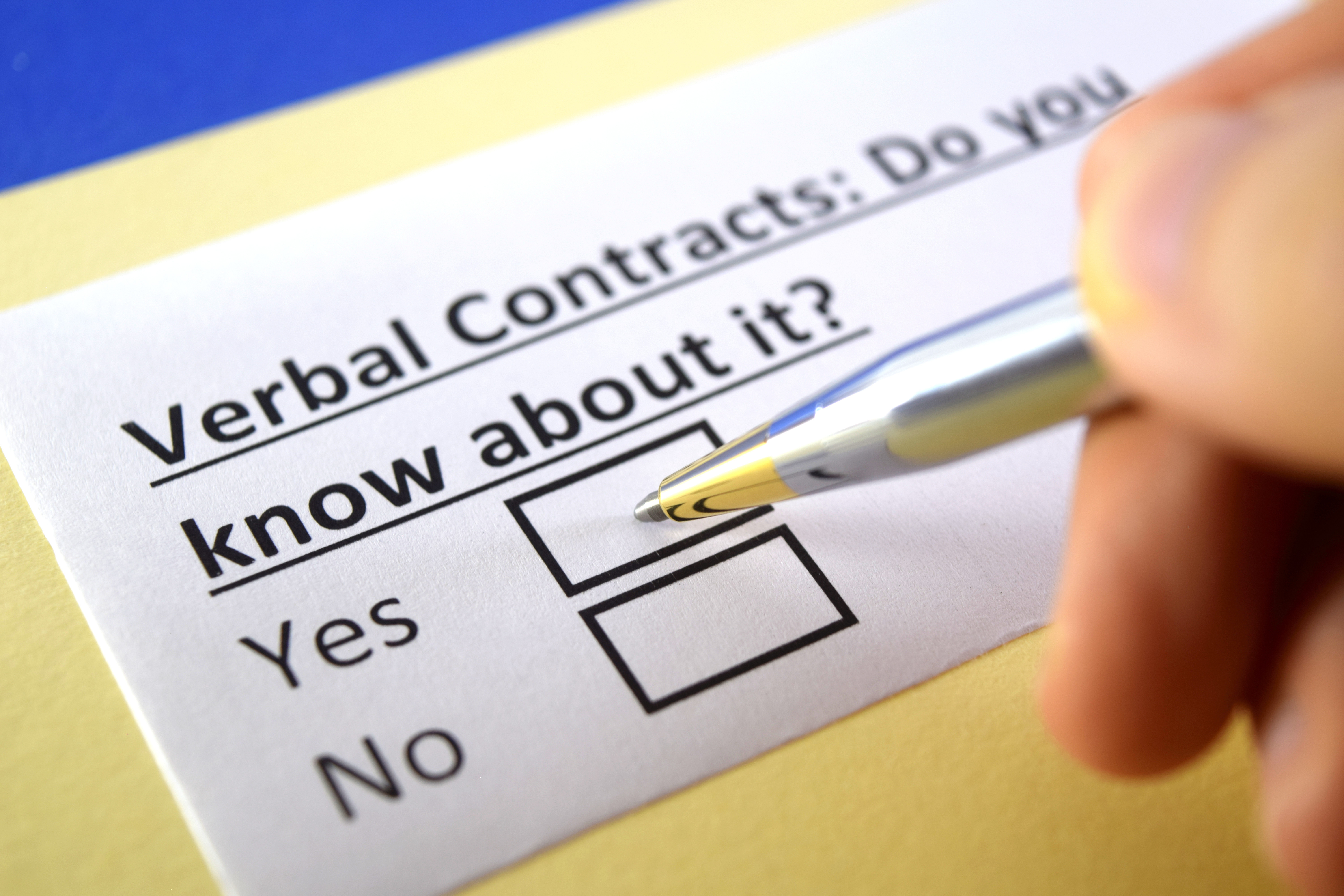 Verbal Agreements vs. Written Contracts
